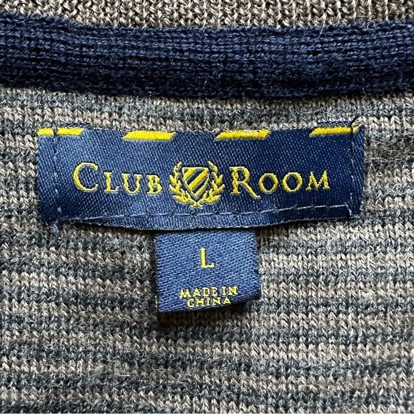 Club Room Merino Wool Blend Brown V-Neck Men's Sweater, Sz Large - Picture 8 of 10